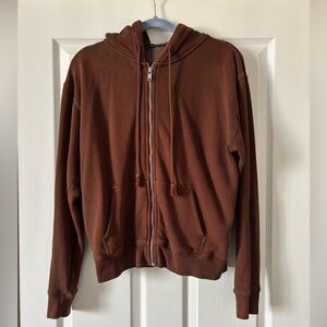 Brandy Melville Brown Zip-up Hoodie